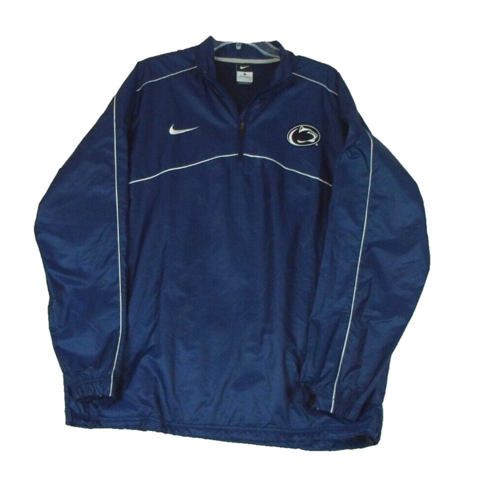Nike Jacket Penn State PSU Football Men's L Navy 1/4 Zip Pullover Windbreaker